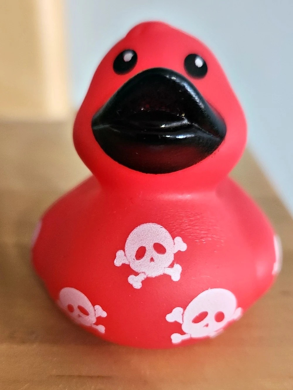 Red & Black Skull Graphic Rubber Duck
